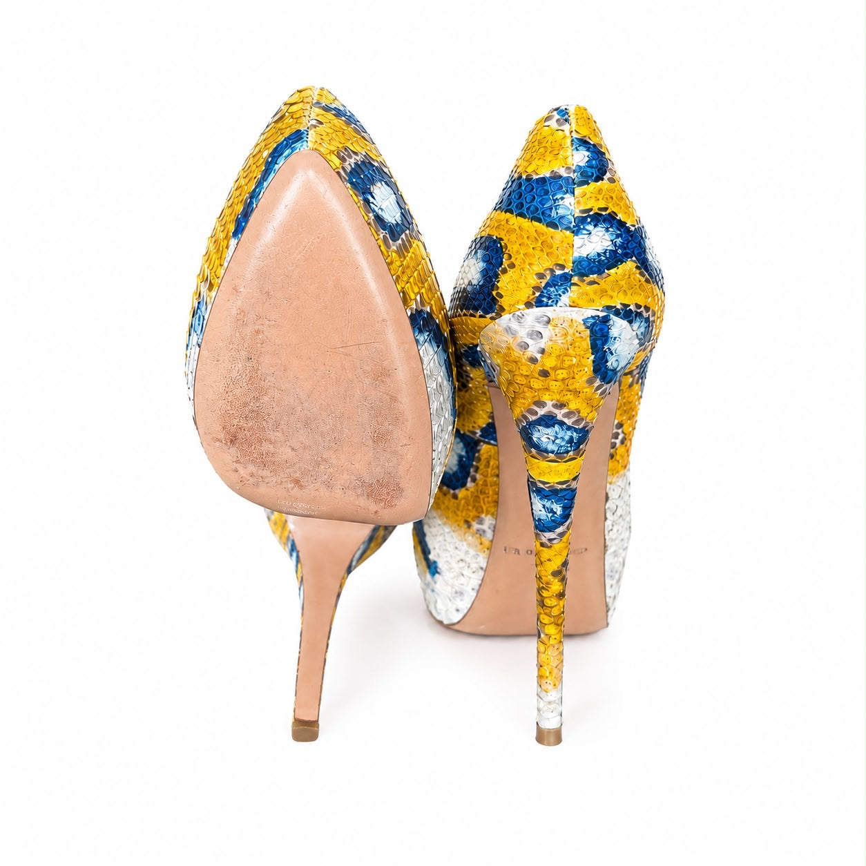 CASADEI - PUMPS MULTICOLOR SNAKESKIN SIZE 37,5 EU