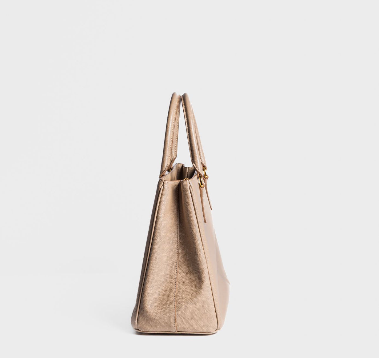 PRADA - BAG GALLERIA MEDIUM BEIGE SAFFIANO LEATHER WITH GOLD HARDWARE