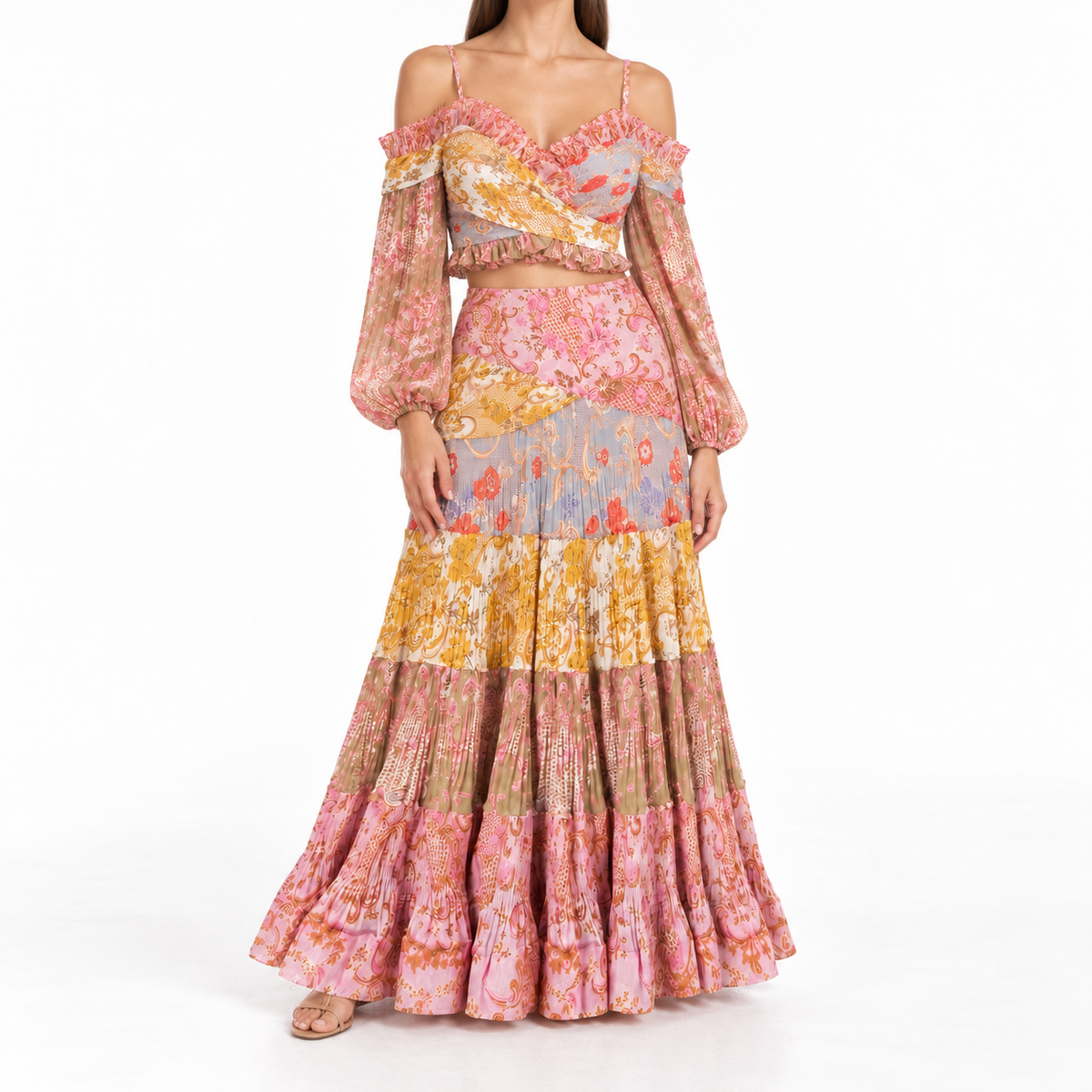 ZIMMERMANN - SET TOP & SKIRT MULTICOLOR SIZE 2