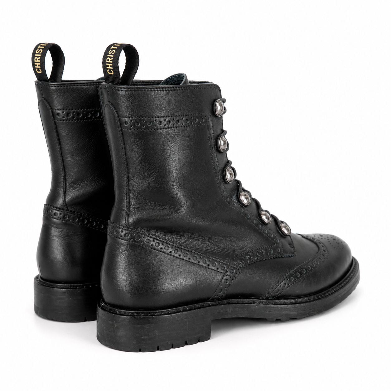 DIOR - BOOTIES DIORUNIT BLACK LEATHER SIZE 39 EU