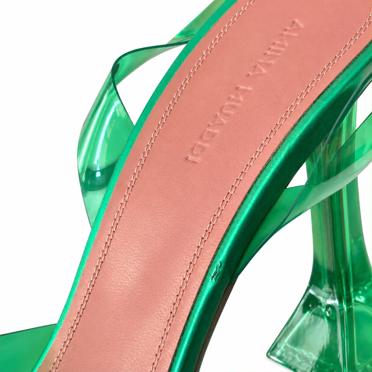 AMINA MUADDI - PUMPS SLINGBACK GREEN PVC BEGUM CRYSTAL-EMBELLISHED SIZE 40 EU