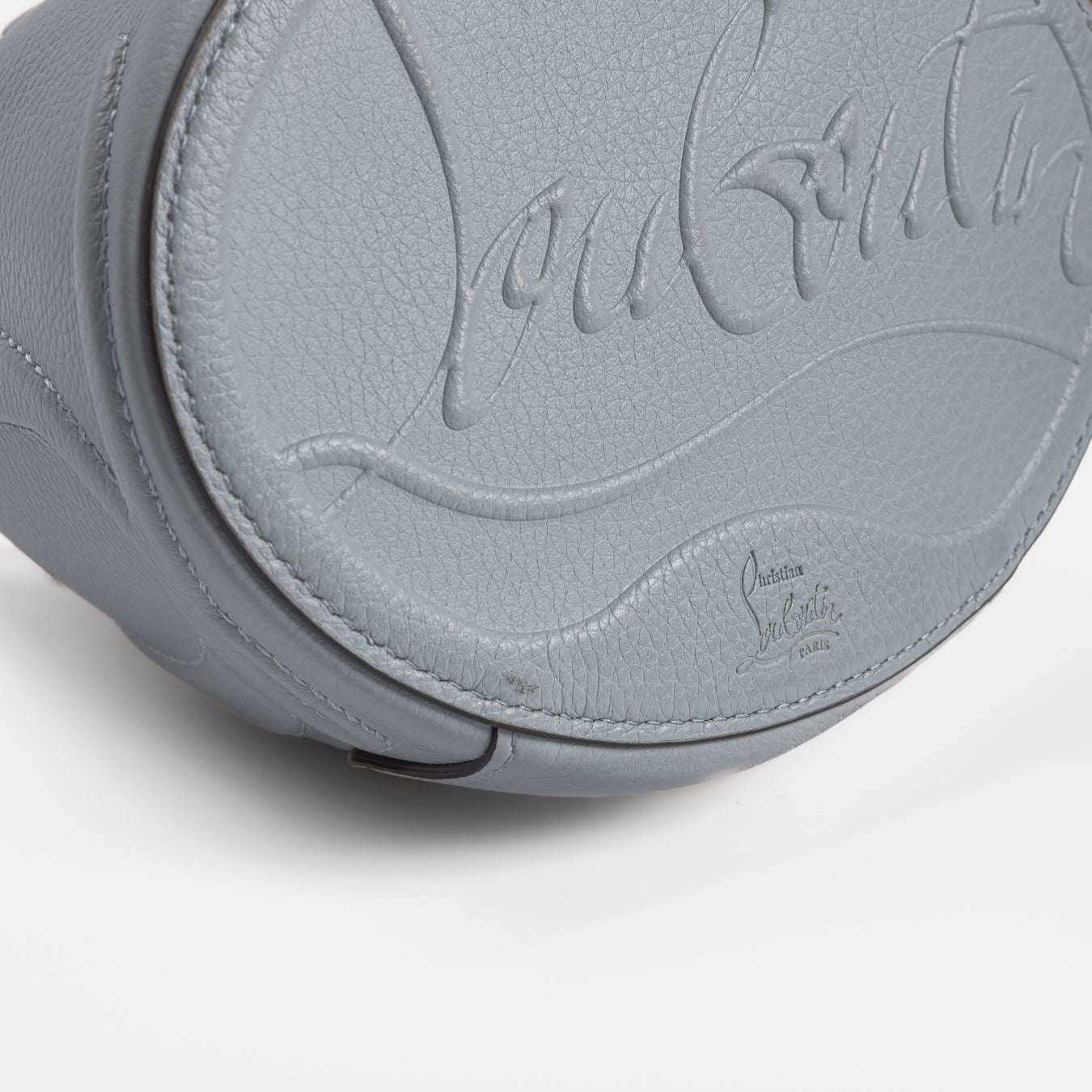 LOUBOUTIN - BAG BUCKET BY MY SIDE GREY LEATHER WITH STRAP