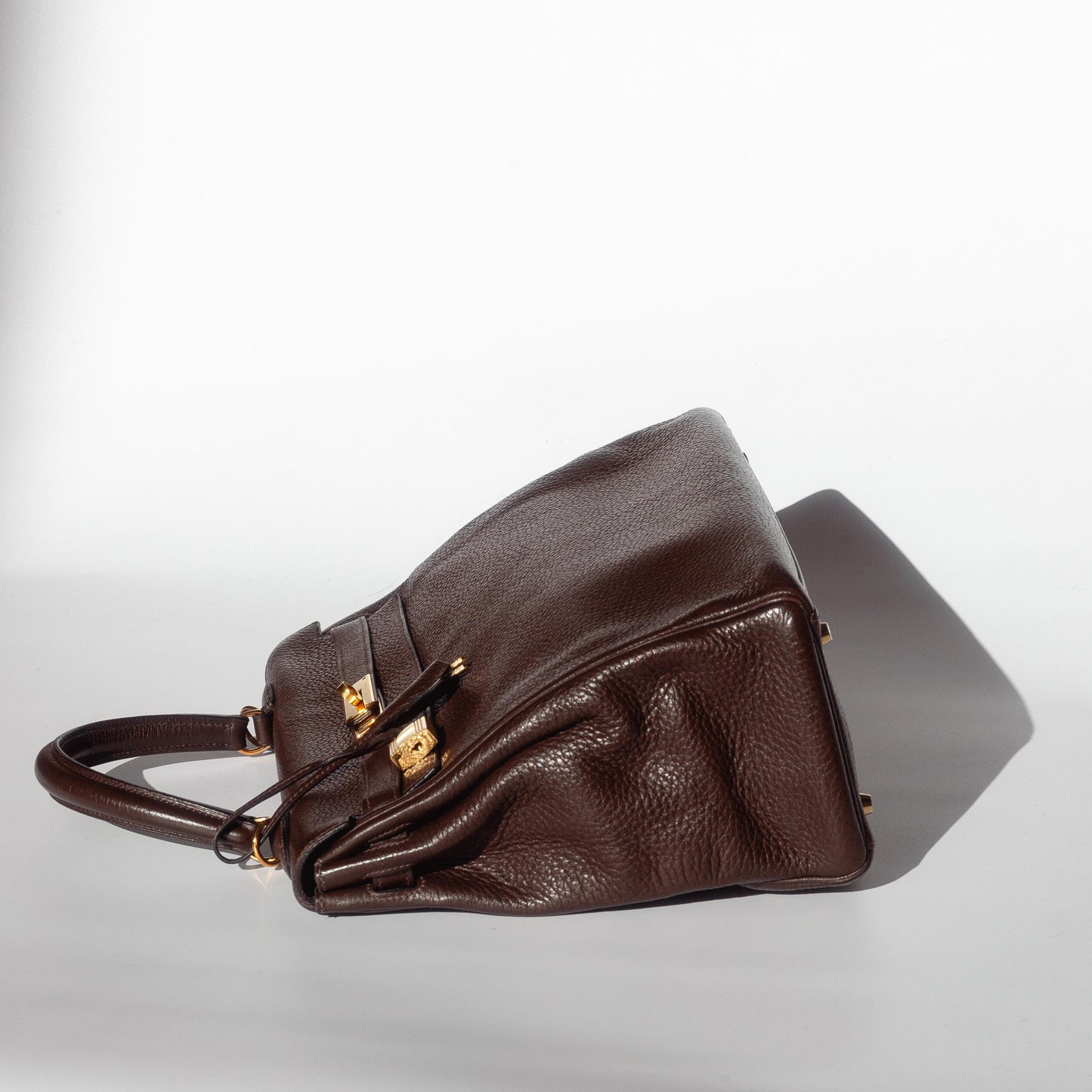 HERMÈS- KELLY 35 BAG TOGO LEATHER IN COFFEE COLOUR WITH GOLD HARDWARE