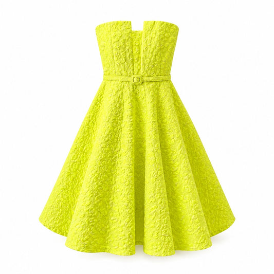 DIOR - DRESS COCKTAIL LEOPARD PRINT YELLOW SIZE 36 FR