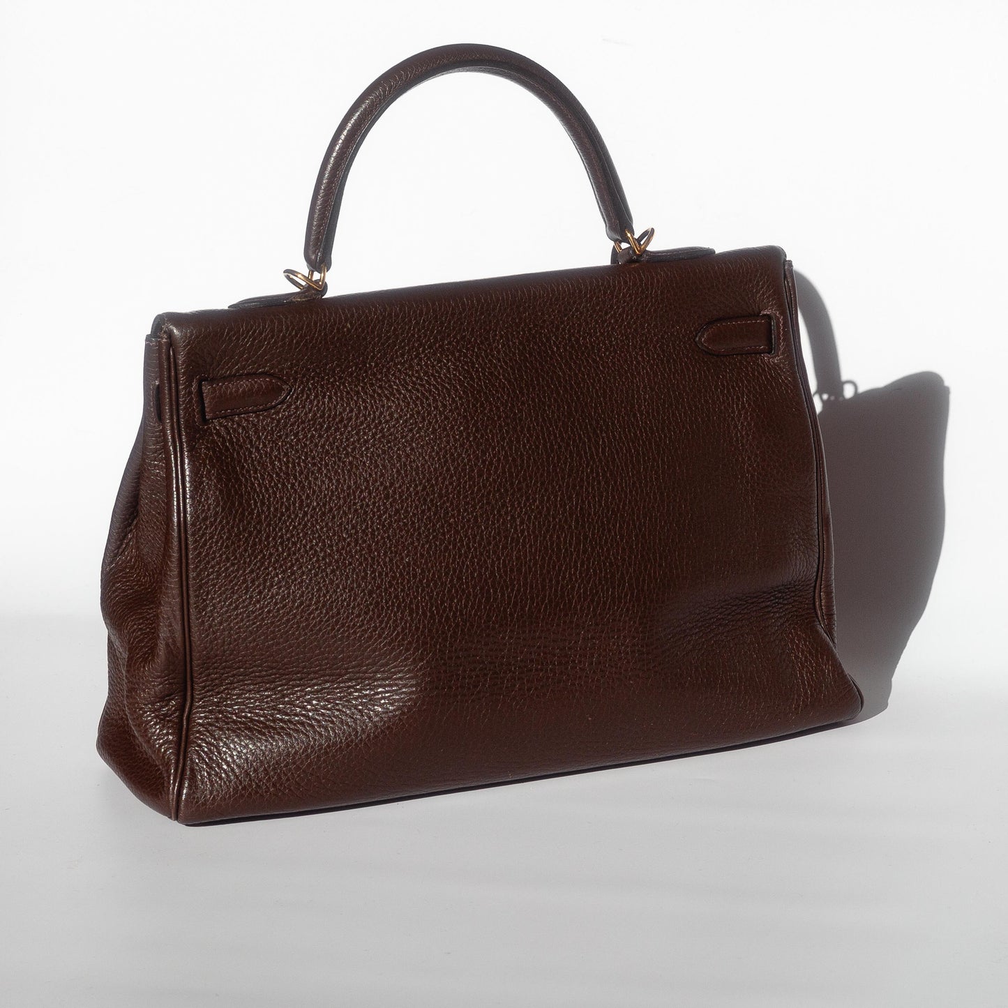 HERMÈS- KELLY 35 BAG TOGO LEATHER IN COFFEE COLOUR WITH GOLD HARDWARE