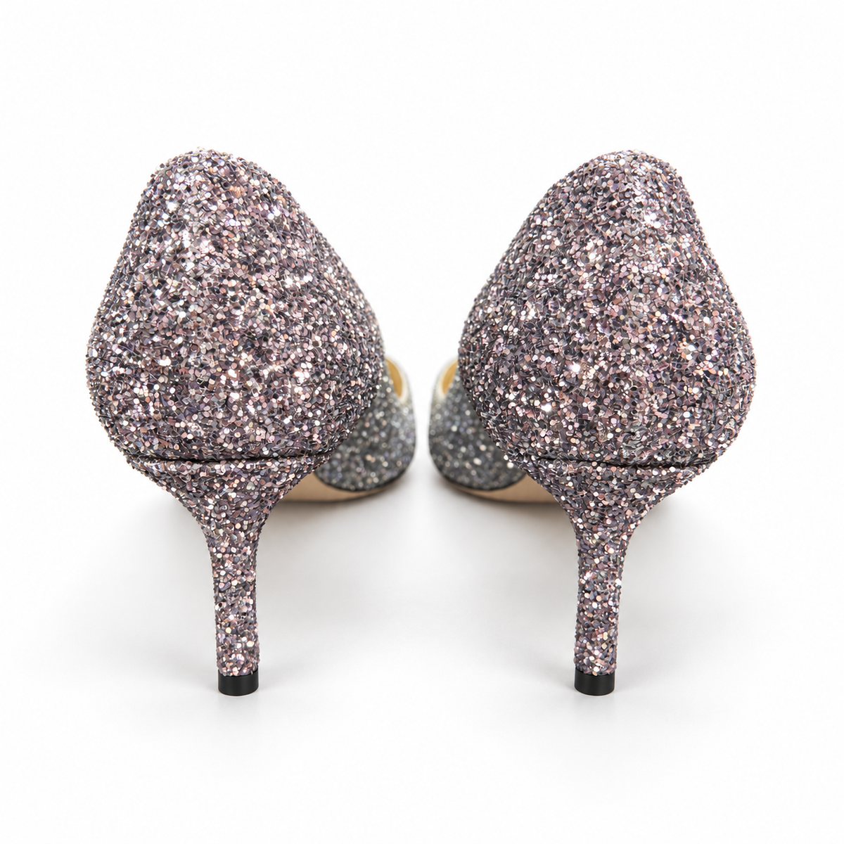 JIMMY CHOO - PUMPS ROMY DÉGRADÉ SILVER TO PINK GLITTER SIZE 37,5 EU