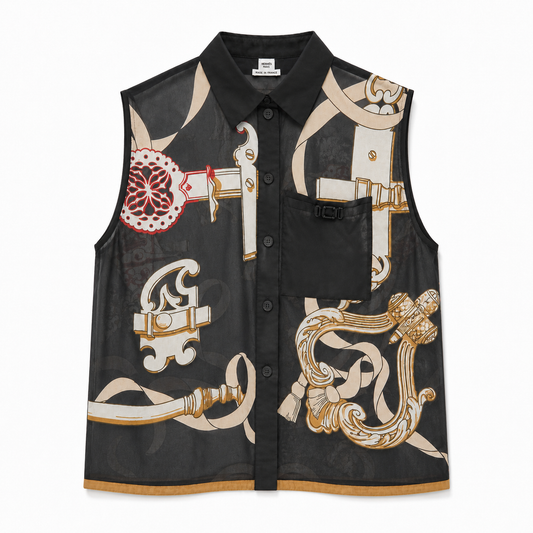 HERMÈS - *COLLECTION 2026* FERRONNERIE REMIX PRINTED SHIRT SIZE 38 FR