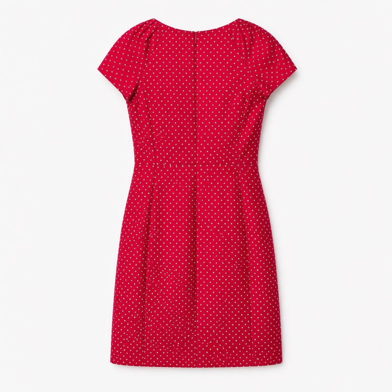 DIOR - DRESS MIDI RED SILK WITH FLORAL PRINT SIZE 36 FR