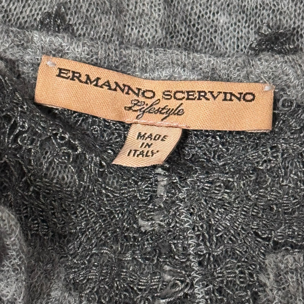 ERMANNO SCERVINO - LONG DRESS  KNIT GREY ALPACA & WOOL SIZE 40 IT