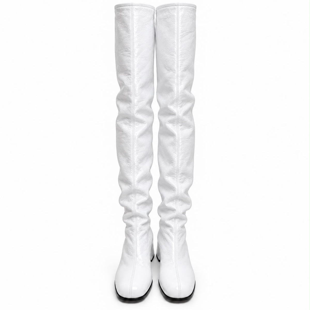 PRADA - HIGH BOOTS WHITE NAPLAK LEATHER SIZE 39 EU