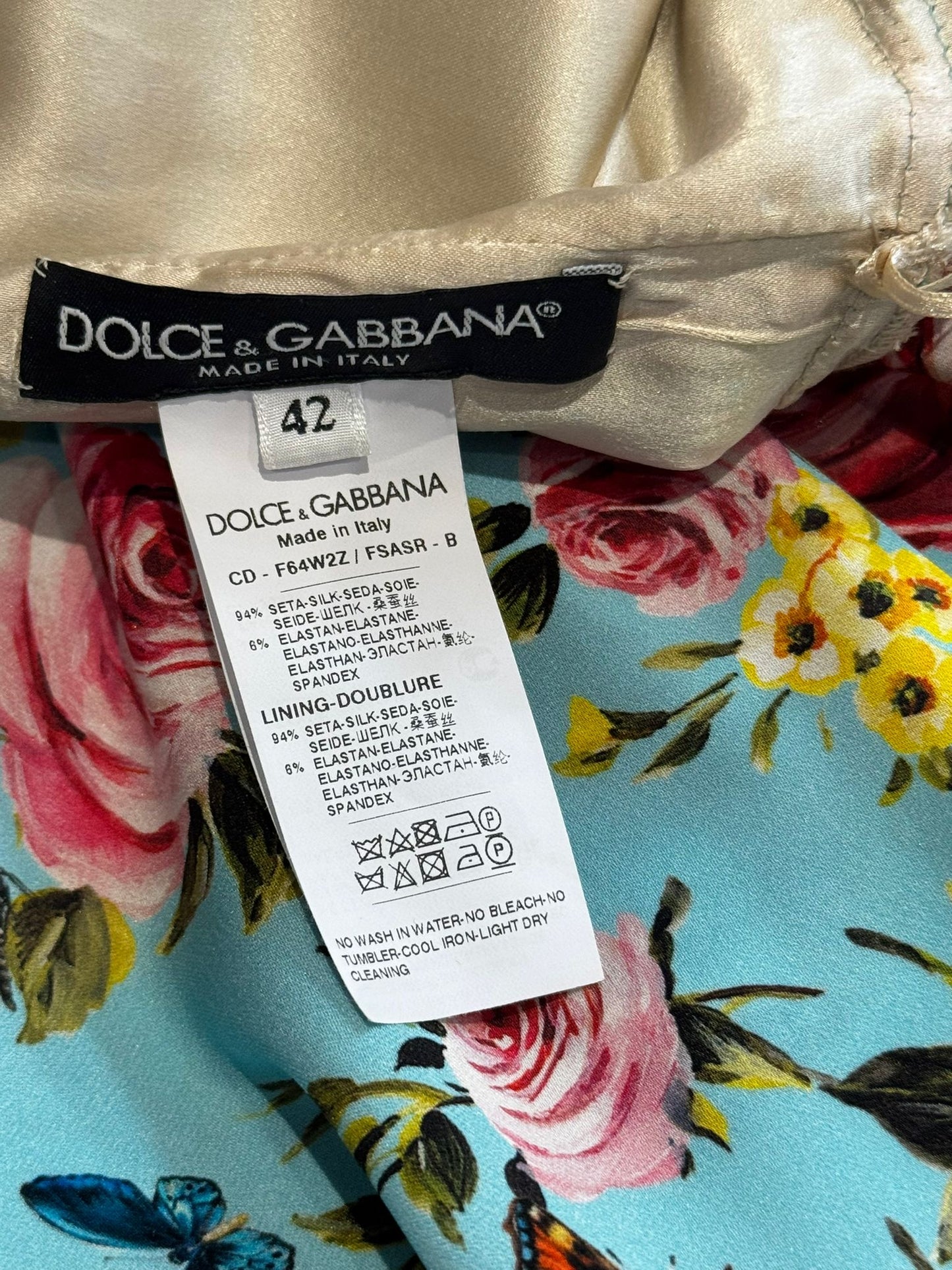 DOLCE & GABBANA - DRESS MIDI FLORAL SIZE 42 IT