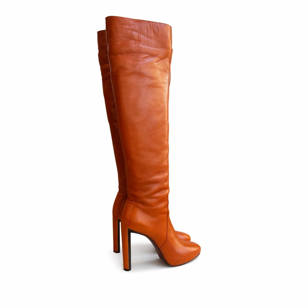 CÉLINE - BOOTS COGNAC LEATHER SIZE 38 EU