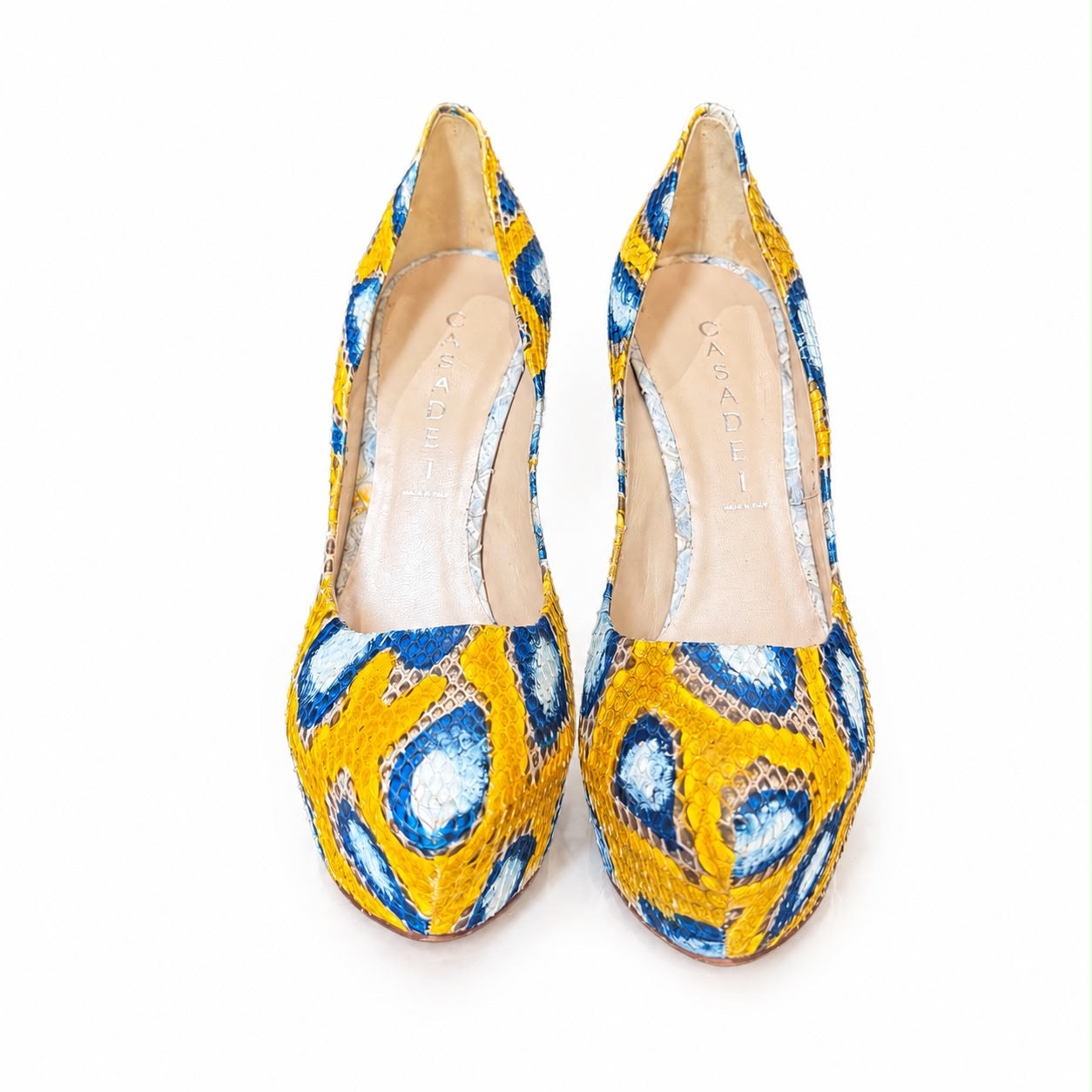 CASADEI - PUMPS MULTICOLOR SNAKESKIN SIZE 37,5 EU