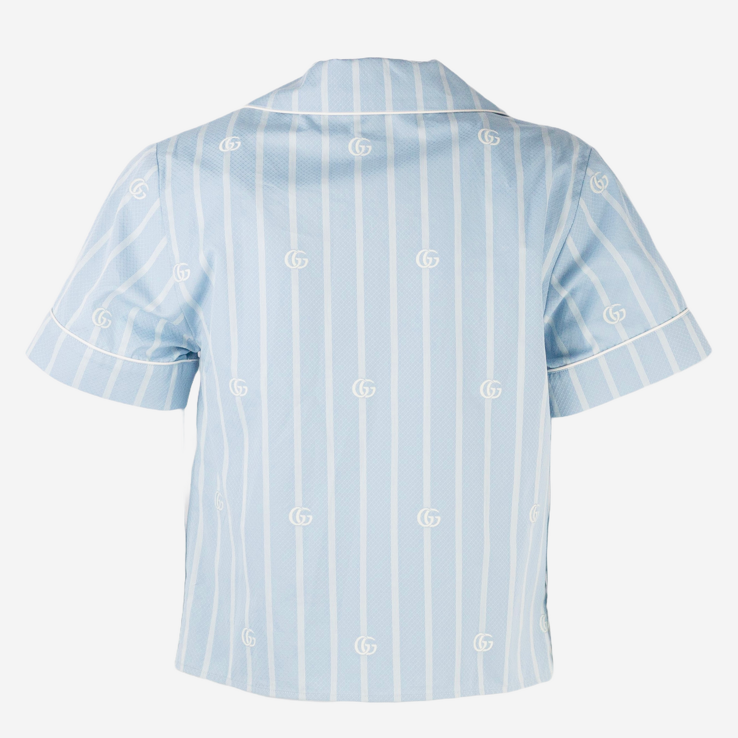 GUCCI - SHIRT LIGHT BLUE LOGO GG SIZE 36 IT