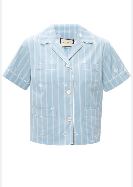 GUCCI - Shirt light blue color Logo size 36 IT