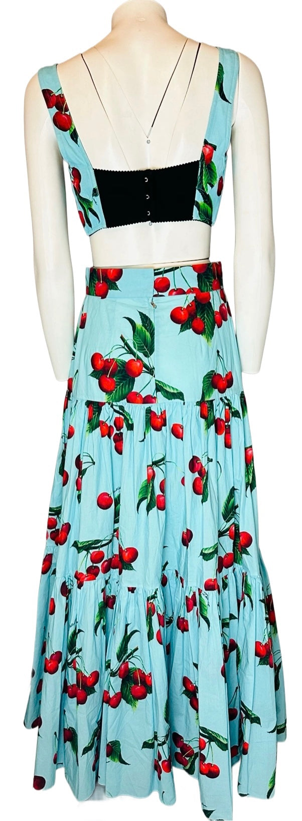 DOLCE & GABBANA - Brassiere & long Skirt cherries size 40 IT