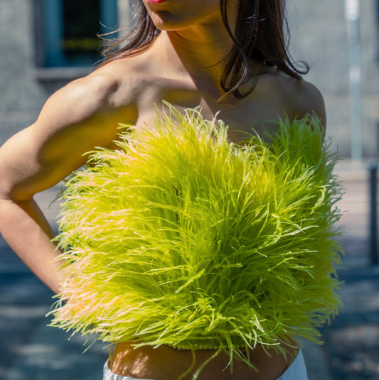 ATTICO - Bustier feather lime size 38 IT