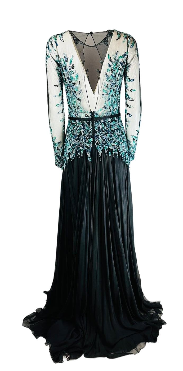 ZUHAIR MURAD - Maxi silk dress embroidered size 40 FR