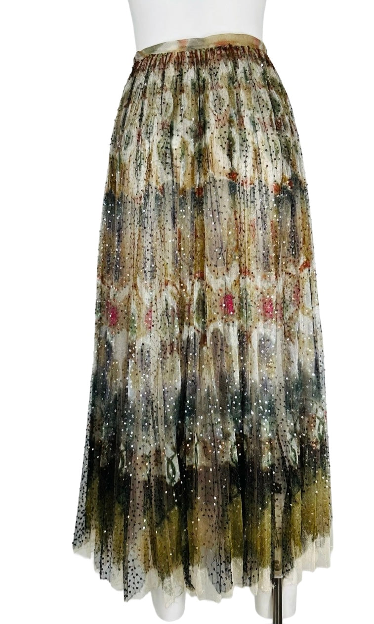 DIOR - Long skirt multicolor paiettes size 36 FR