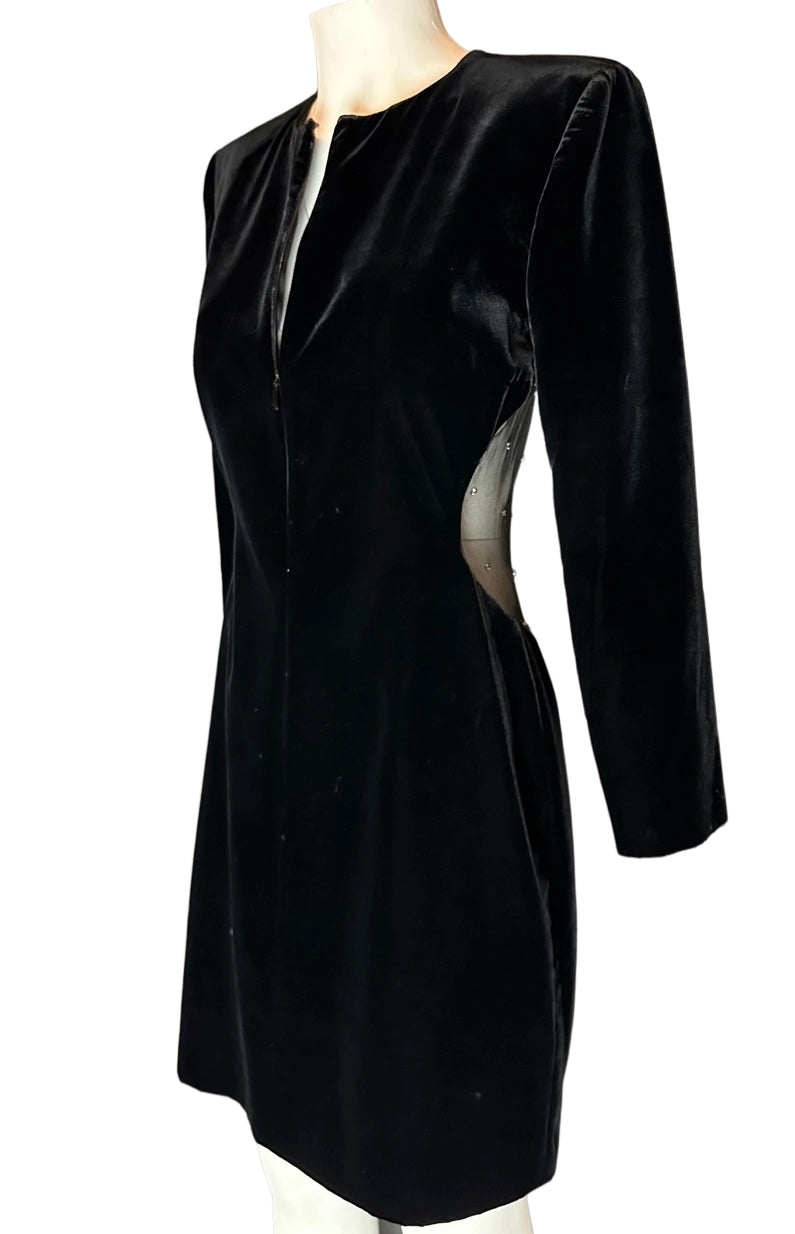SAINT LAURENT - Dress black velvet size 40 FR