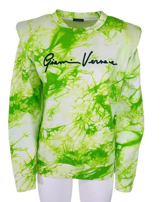 VERSACE - Sweatshirt green pattern tie-dye size 38 IT