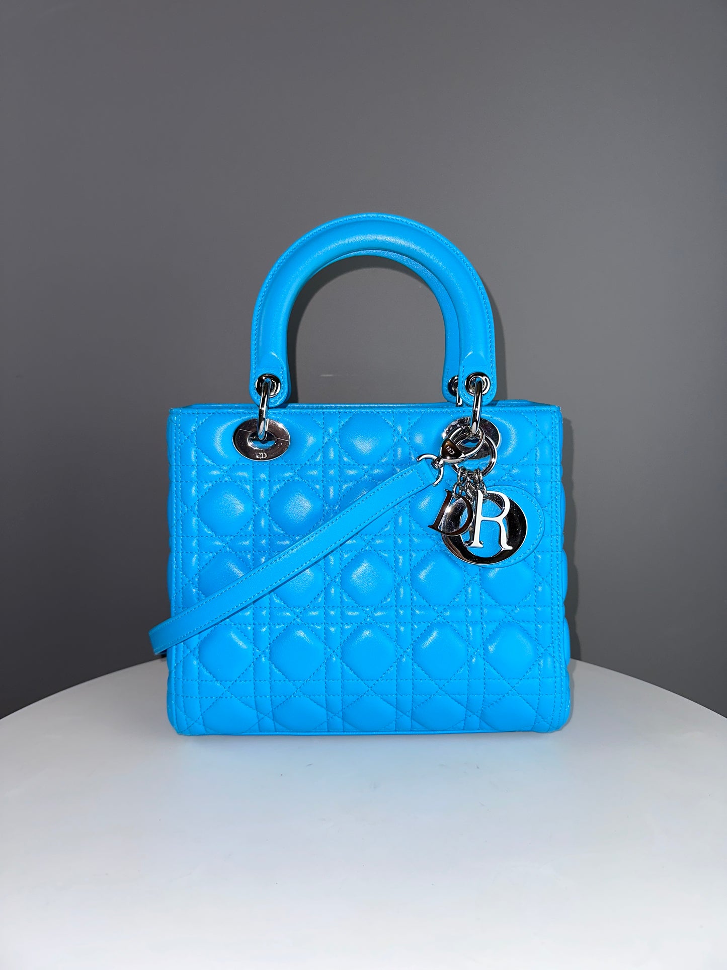 CHRISTIAN DIOR - Bag Lady Dior Turquoise Medium