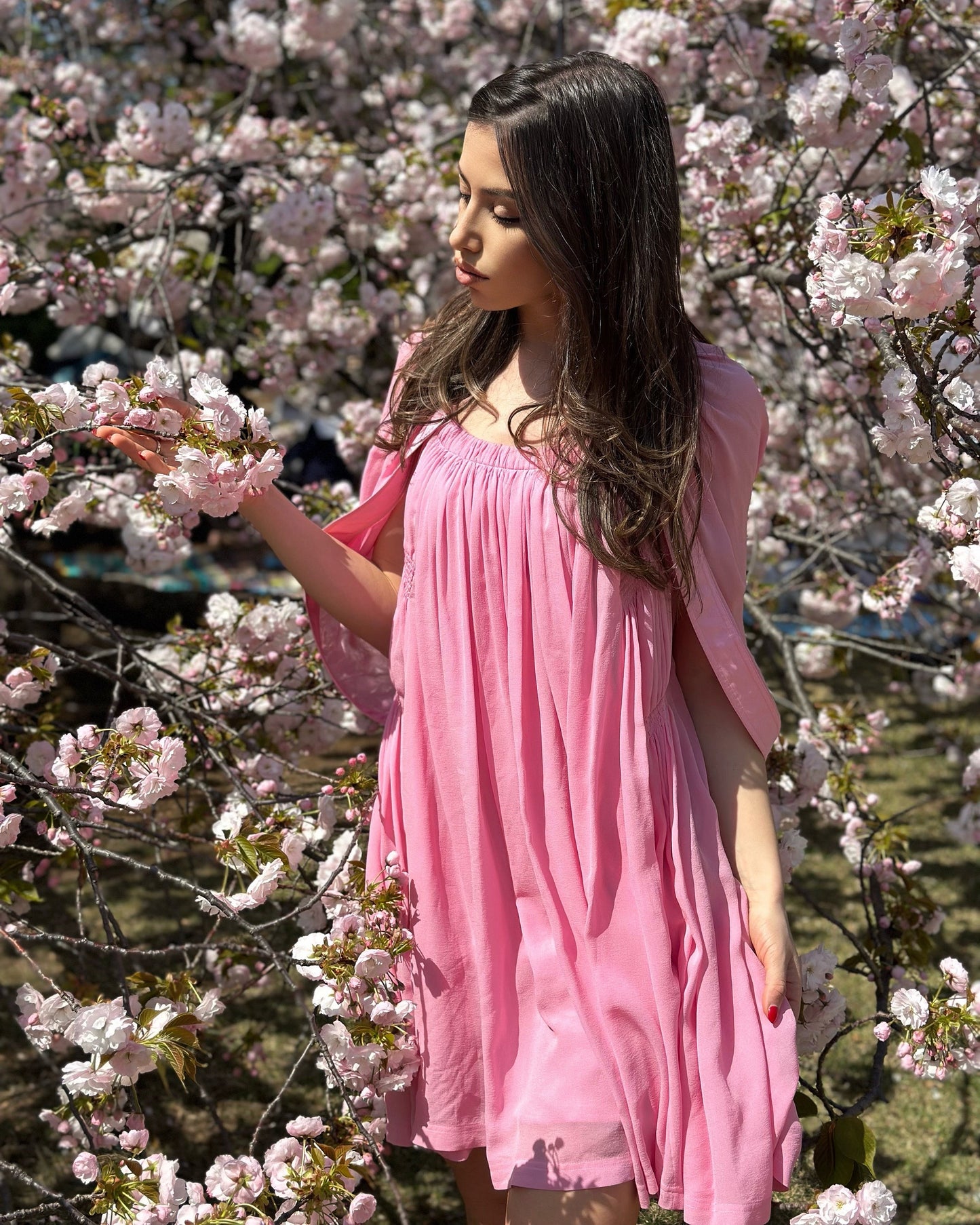 CHLOÈ - Dress pink silk NEW size 40 FR