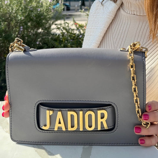 DIOR - J’Adior bag grey leather gold hardware