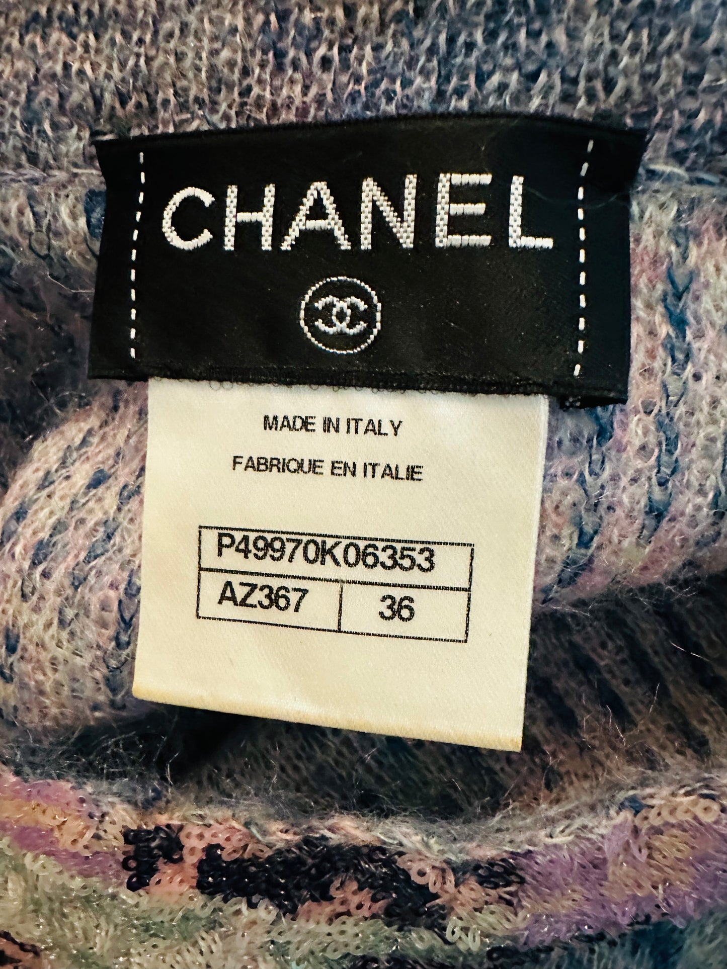 CHANEL - Dress multicolor size 36 FR with pockets and paiettes details