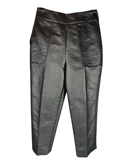 CHRISTIAN DIOR - Trousers shiny black size 34 FR