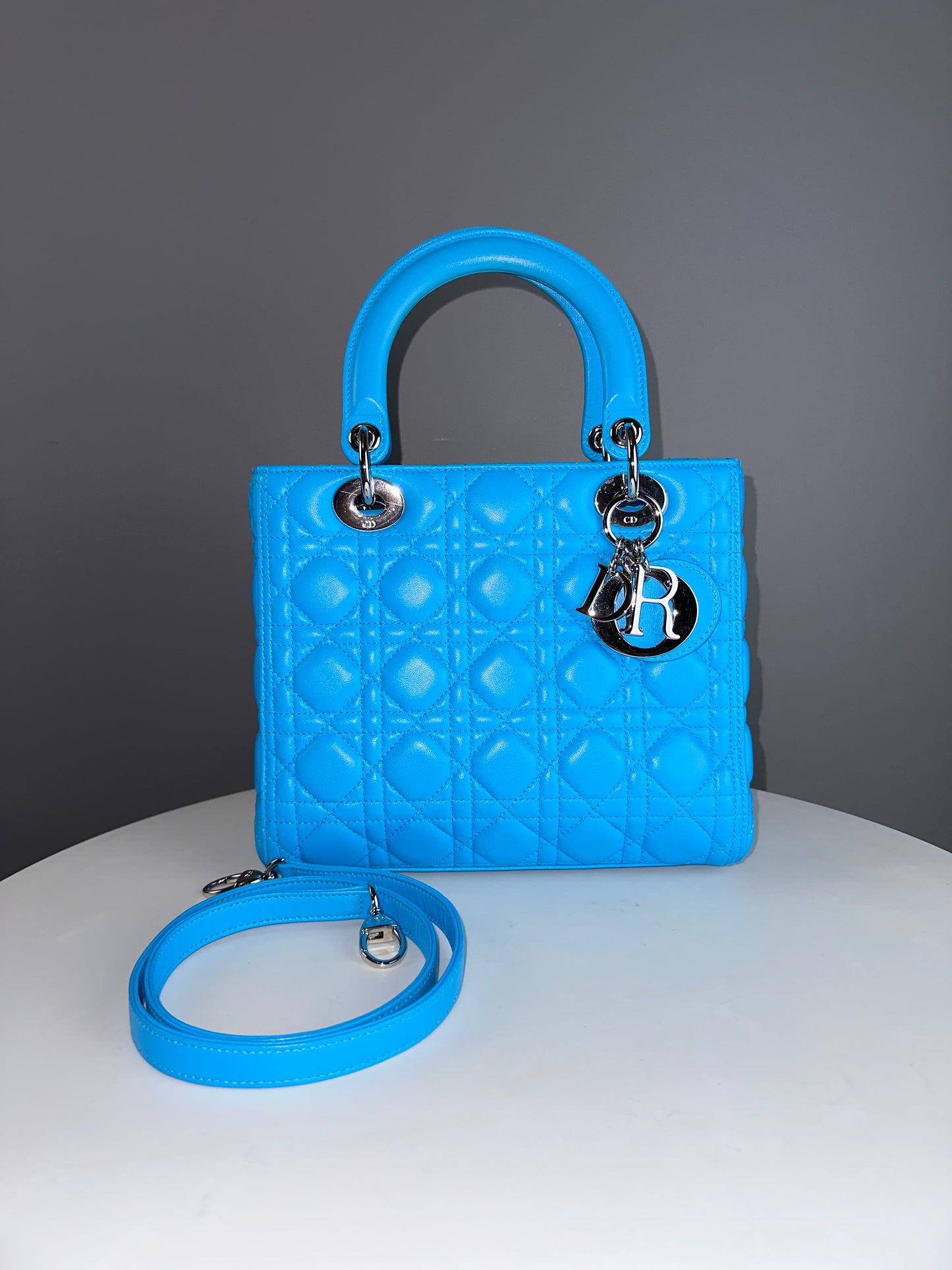 CHRISTIAN DIOR - Bag Lady Dior Turquoise Medium
