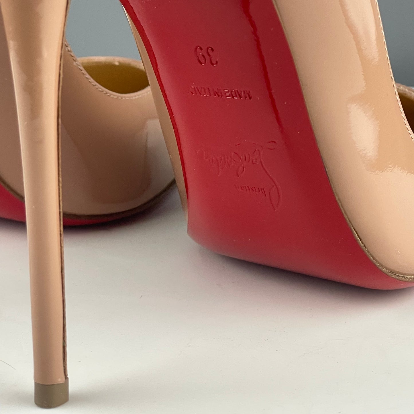 LOUBOUTIN - So Kate 120 nude patent pumps