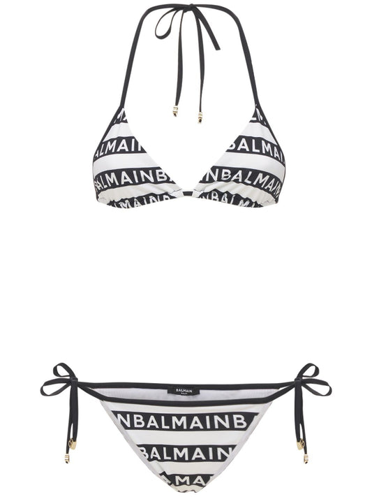 BALMAIN - Bikini swimsuit logo black/white size 36 FR
